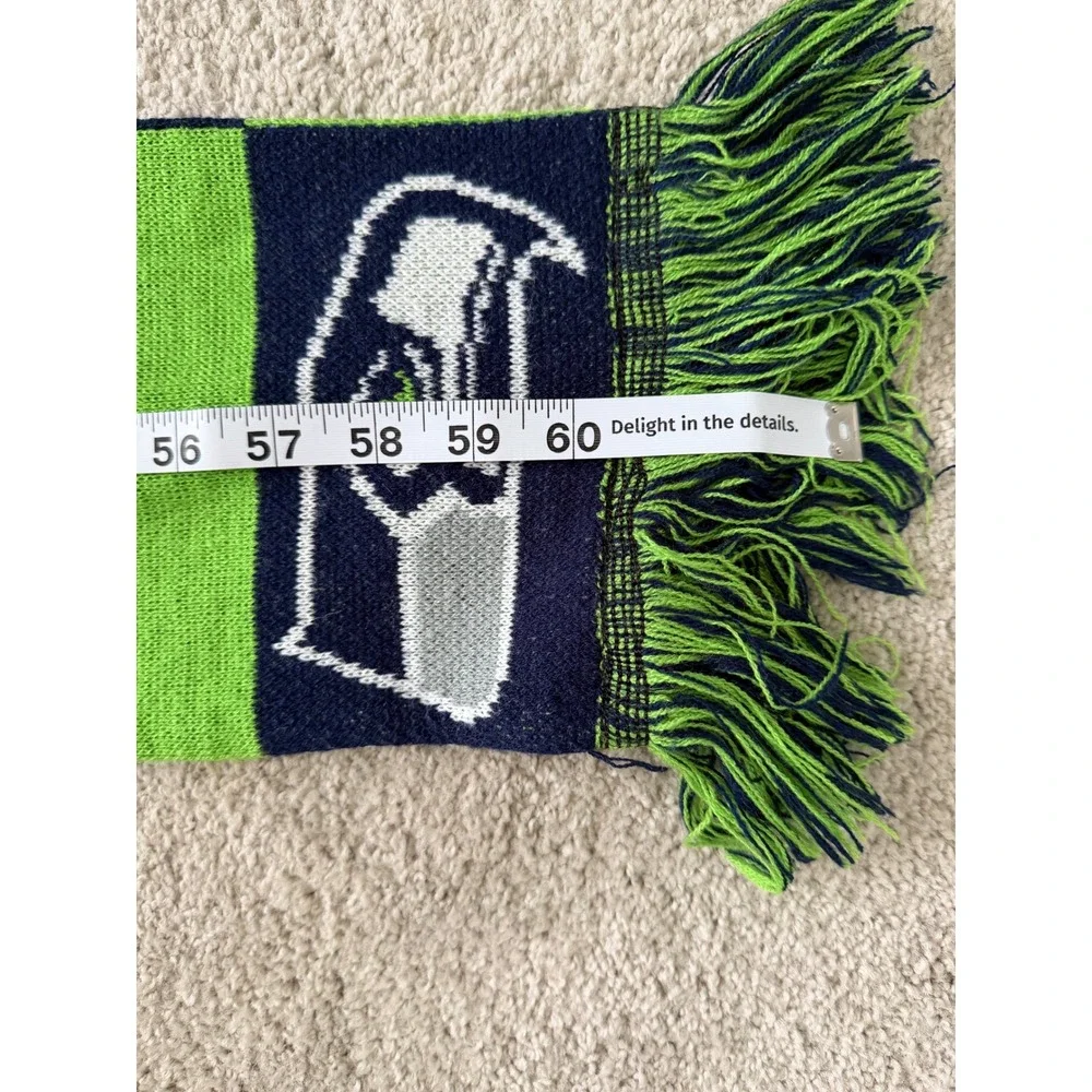 Seattle Seahawks Scarf Bring On The 12 Navy Blue Green Knit Fan Scarf 60 Inch